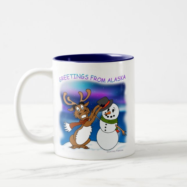 Café Em Dois Tons "Cumprimentos caneca de Alaska" (Esquerda)