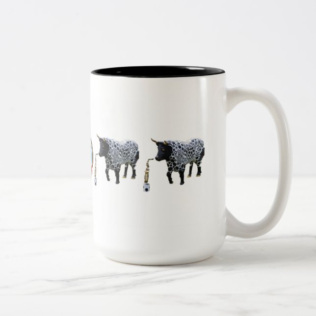Café Em Dois Tons De "boi jazzístico Billy" caneca de 15 onças (Direita)