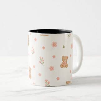 Café Em Dois Tons Desenho de Caneca com Padrão de Urso Bonito