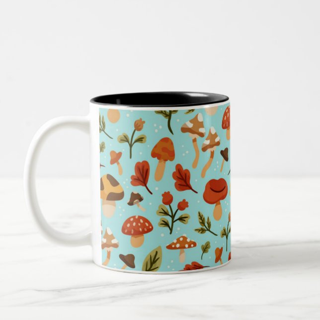 Café Em Dois Tons Design Clássico de Caneca  (Esquerda)