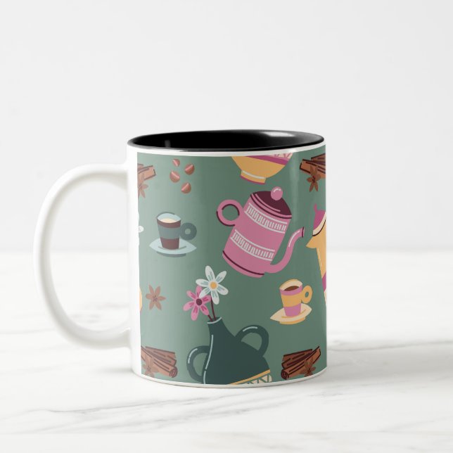 Café Em Dois Tons Design de caneca clássica  (Esquerda)