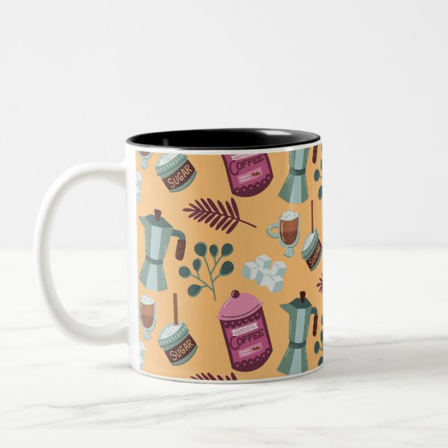 Café Em Dois Tons Design de caneca clássico  (Esquerda)