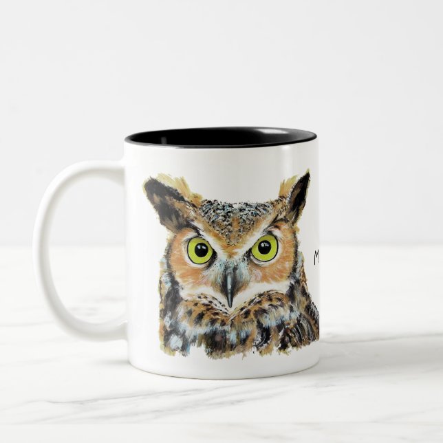 Café Em Dois Tons design de caneca de coruja (Esquerda)
