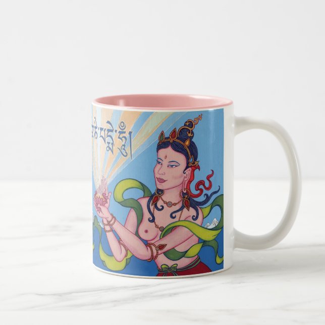 Café Em Dois Tons Deusa de oferecimento da CANECA + zumbido do OM (Direita)