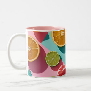 Café Em Dois Tons Dias Brilhantes, Cores Ousadas – Caneca de Verão C