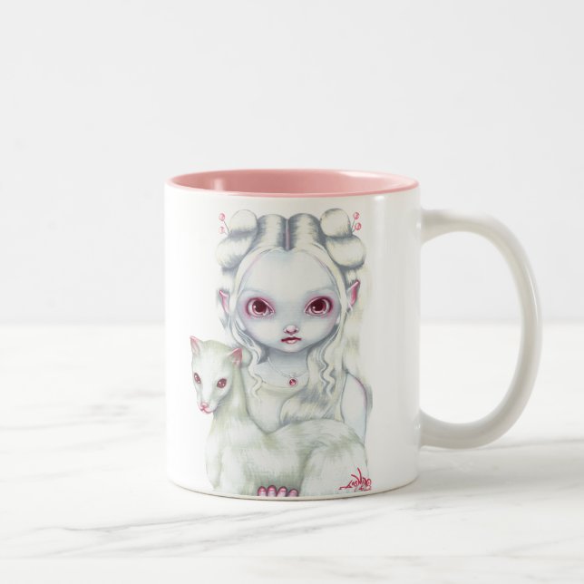 Café Em Dois Tons "Dois" de uma caneca amável (Direita)
