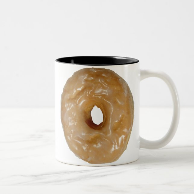Café Em Dois Tons Duas caneca de tom com rosquinha (Direita)