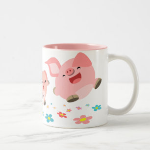 Café Em Dois Tons É a caneca Primavera!!-Dois Porcos de Cartoon Boni