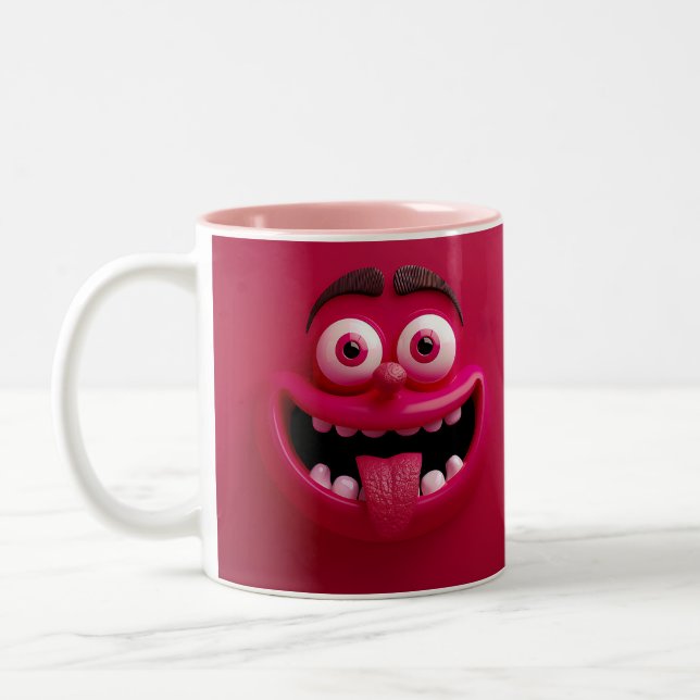 Café Em Dois Tons  Embrulho de Caneca 3D, Bobo, Riso Embrulho de Can (Esquerda)