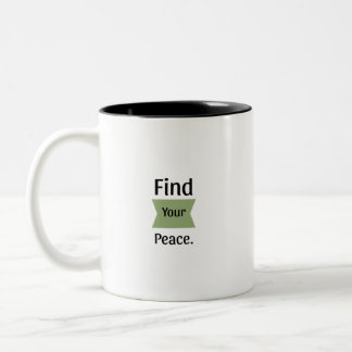 Café Em Dois Tons Encontre Sua Paz Caneca Inspiradora de Duas Cores⁠