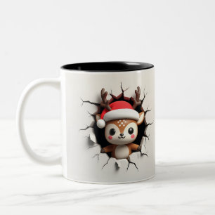 Café Em Dois Tons Engraçada Rebelde Dupla Sida Caneca de Natal