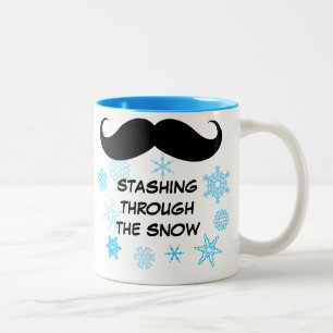 Café Em Dois Tons Engraçado atravessar a caneca de neve