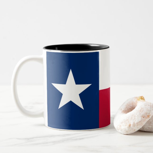 Café Em Dois Tons Estado da Estrela Solitária - caneca de viagem do  (Com Donut)