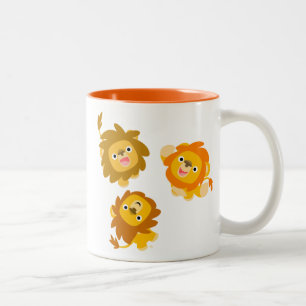 Café Em Dois Tons "Estamos Aqui!!" Caneca de Leões de Desenho Animad