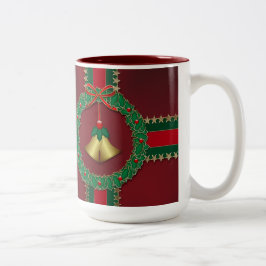 Café Em Dois Tons Estrelas e Strips - Caneca de Natal