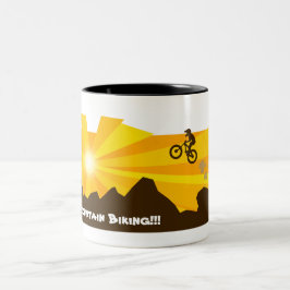 Café Em Dois Tons Eu adoro caneca de bicicleta de montanha