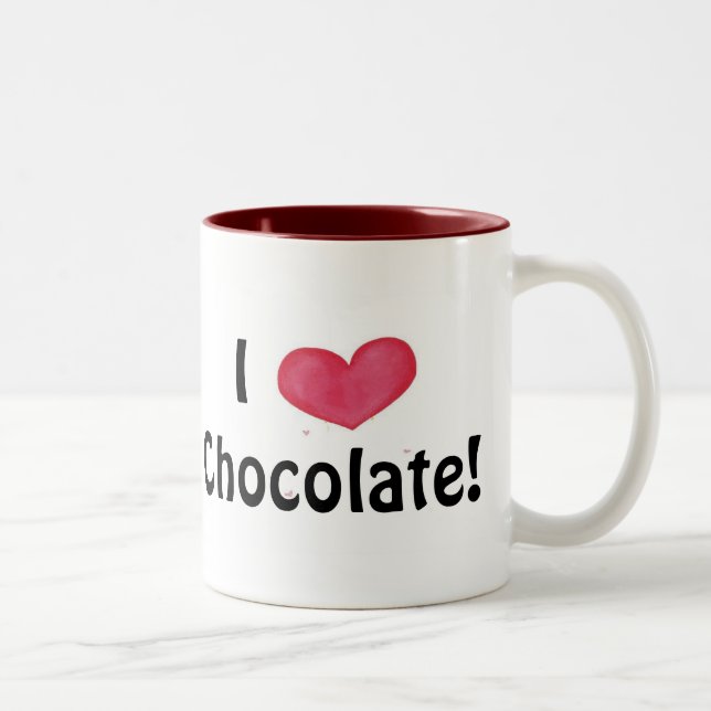 Café Em Dois Tons Eu adoro caneca de chocolate (Direita)
