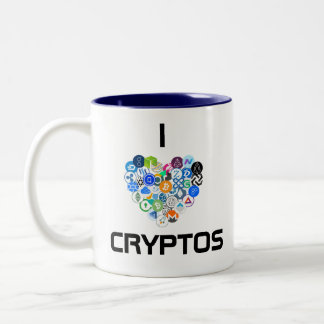Café Em Dois Tons Eu amo a caneca de Cryptos