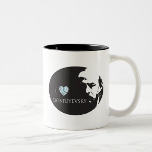 Café Em Dois Tons Eu amo a caneca de Dostoyevsky