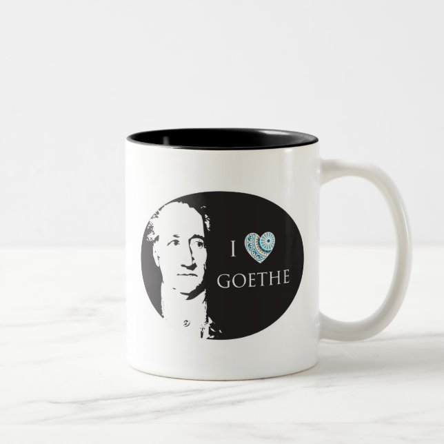 Café Em Dois Tons Eu amo a caneca de Goethe (Direita)