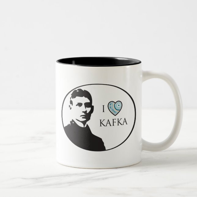 Café Em Dois Tons Eu amo a caneca de Kafka (Direita)