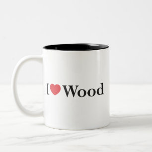Café Em Dois Tons Eu amo a caneca de madeira