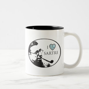 Café Em Dois Tons Eu amo a caneca de Sartre