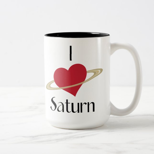 Café Em Dois Tons Eu amo a caneca de Saturno (Direita)