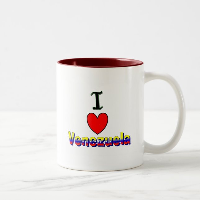 Café Em Dois Tons Eu amo a caneca de Venezuela (Direita)