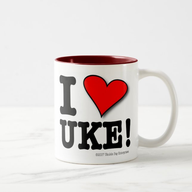 Café Em Dois Tons EU AMO a caneca do desenhista de UKE (Direita)