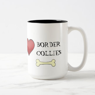 Café Em Dois Tons Eu amo a caneca dos Collies de beira