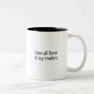 Café Em Dois Tons Eu amo todos os três de minha caneca engraçada d