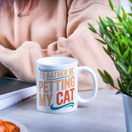 Café Em Dois Tons Eu Preferencialmente De Pegar Minha Caneca De Gato