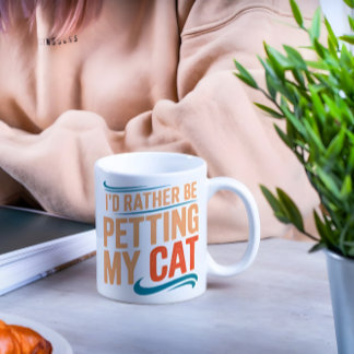 Café Em Dois Tons Eu Preferencialmente De Pegar Minha Caneca De Gato