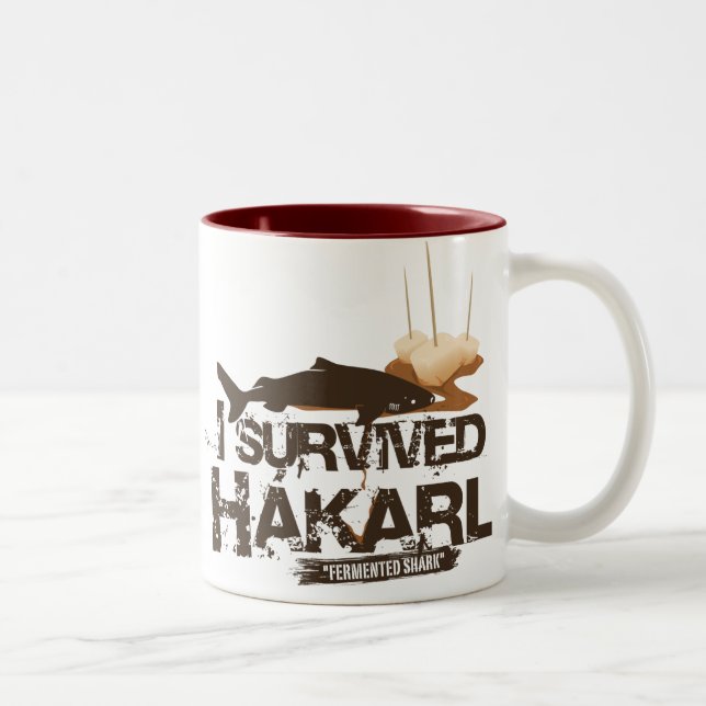 Café Em Dois Tons Eu sobrevivi à caneca de Hákarl (Direita)