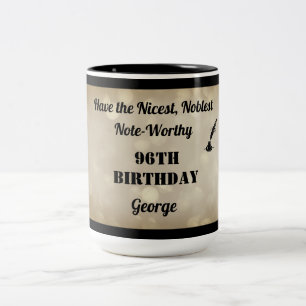 Café Em Dois Tons Fabulosa caneca personalizada de 96° aniversário