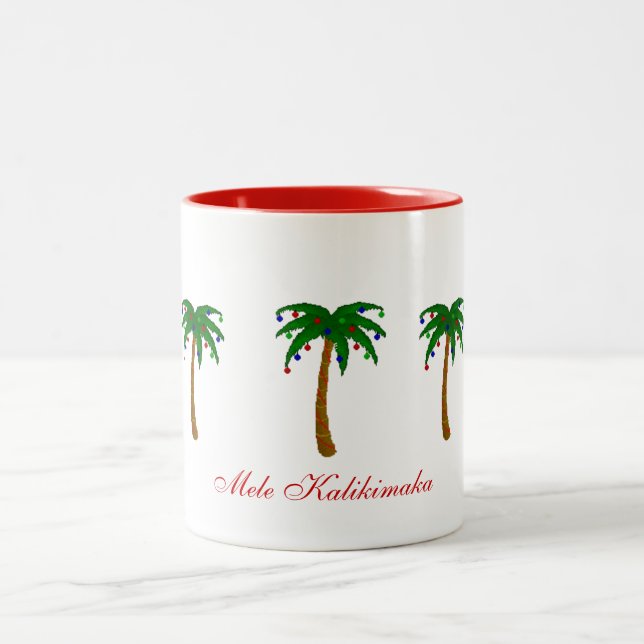 Café Em Dois Tons Feliz Natal da caneca de café/Mele Kalikimaka (Centro)