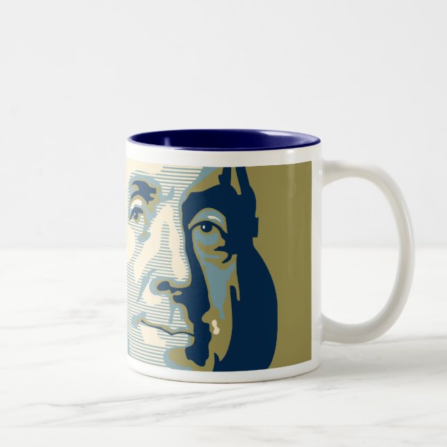 Café Em Dois Tons Filhos da caneca de Ben - 'Ben Franklin Doop (Direita)