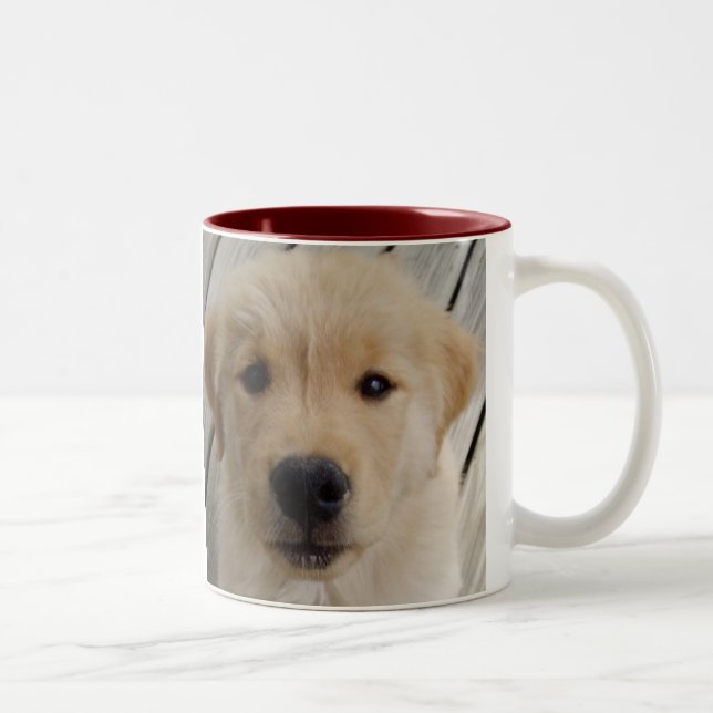 Café Em Dois Tons Filhote de cachorro da CANECA do golden retriever (Direita)