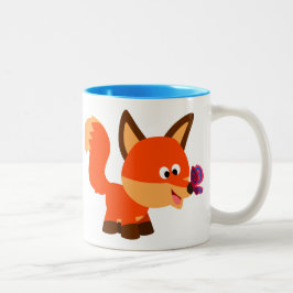 Café Em Dois Tons Fox E Caneca De Borboleta