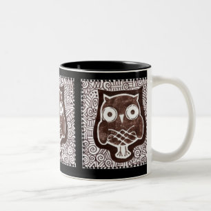 Café Em Dois Tons Fundo do preto da caneca de matéria têxtil da