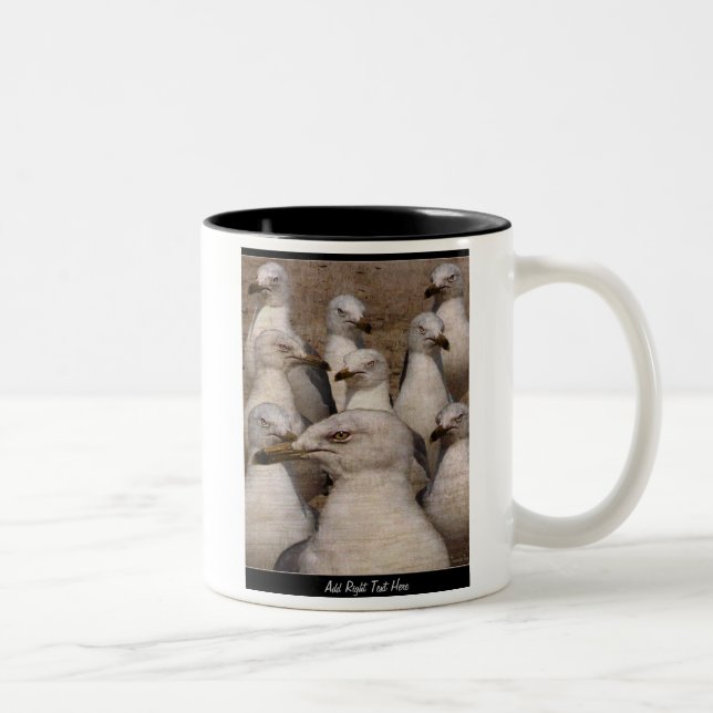 Café Em Dois Tons Gaivotas ávidas de Scavaging - CANECA FEITA SOB (Direita)