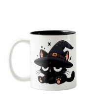 Gato Preto Fofo & Abóbora | Caneca de Halloween de
