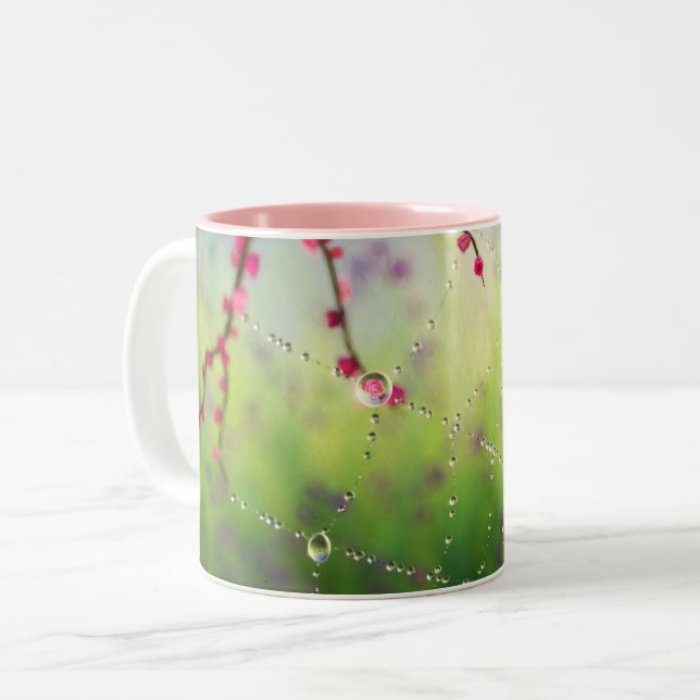 Café Em Dois Tons Gemas de uma caneca da manhã de Primavera (Frente Esquerda)
