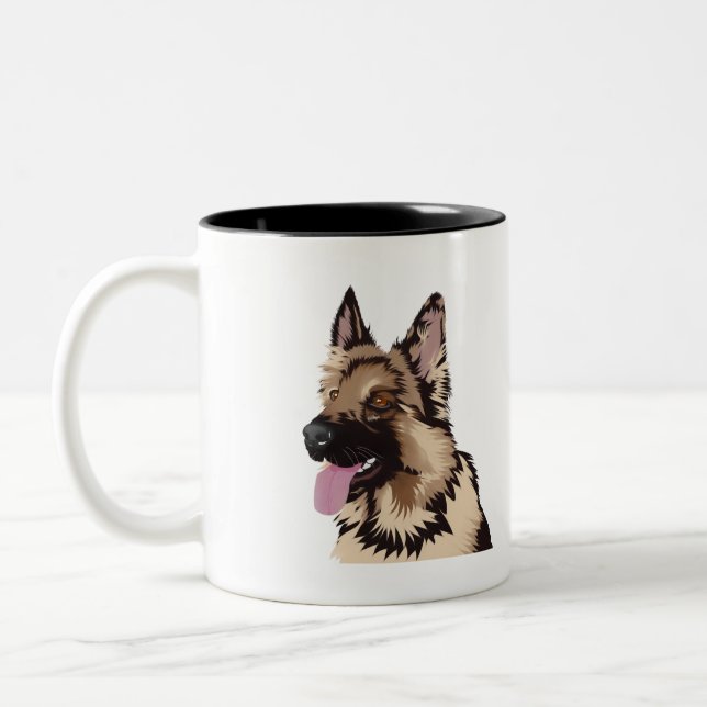 Café Em Dois Tons German shepherd - caneca do PAI do ANIMAL DE (Esquerda)