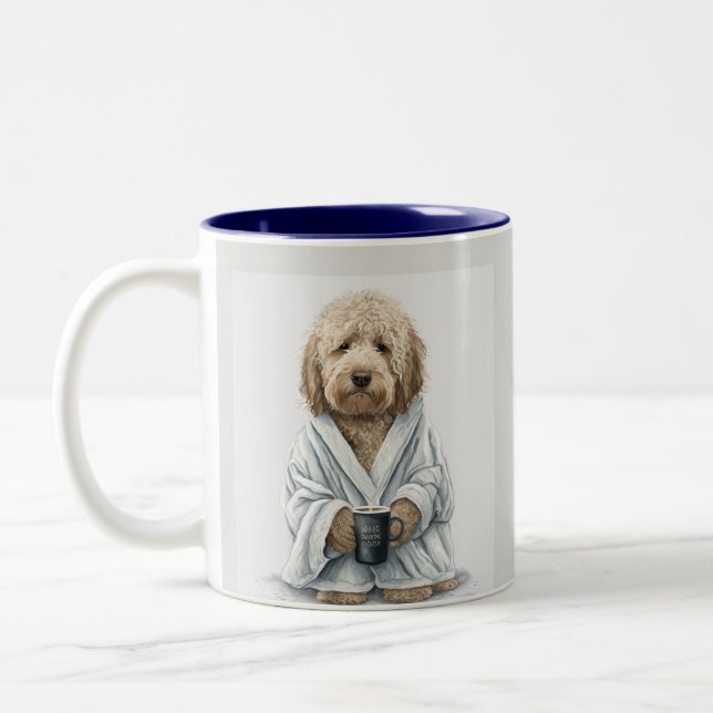 Café Em Dois Tons Goldendoodle, labradoodle, caneca de cão berneodle (Esquerda)