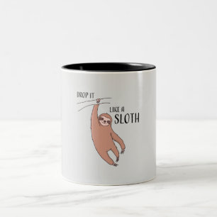 Café Em Dois Tons Gota gosta de uma caneca da preguiça