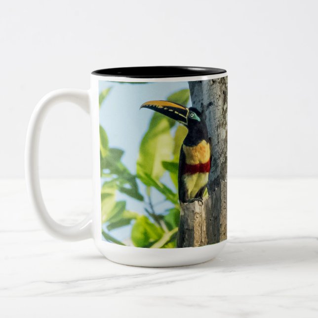 Café Em Dois Tons grande caneca Castanha-orelhuda de Aracari (Esquerda)