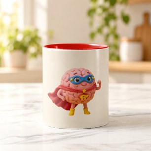 Café Em Dois Tons Herói do Cérebro Caneca de Mascará de Super-Heró