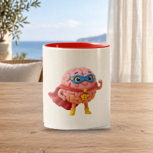 Café Em Dois Tons Herói do Cérebro Caneca de Mascará de Super-Heró